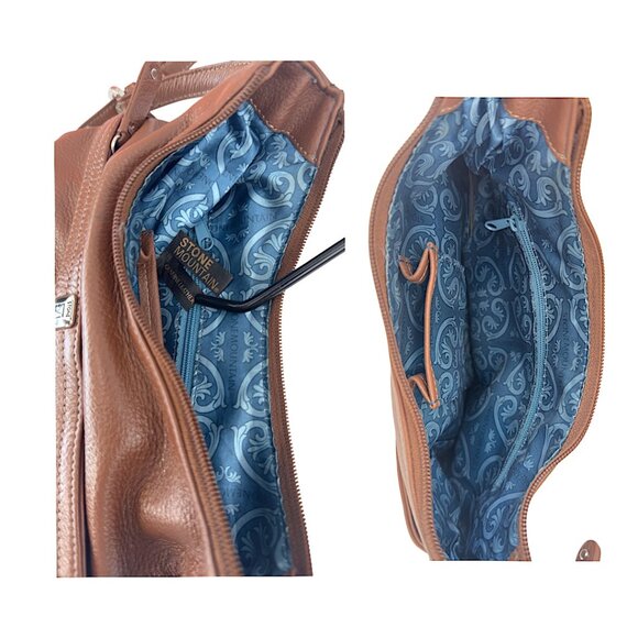 Stone Mountain Boho-Chic Pebbled Leather Crossbody β Warm Brown - Picture 7 of 9